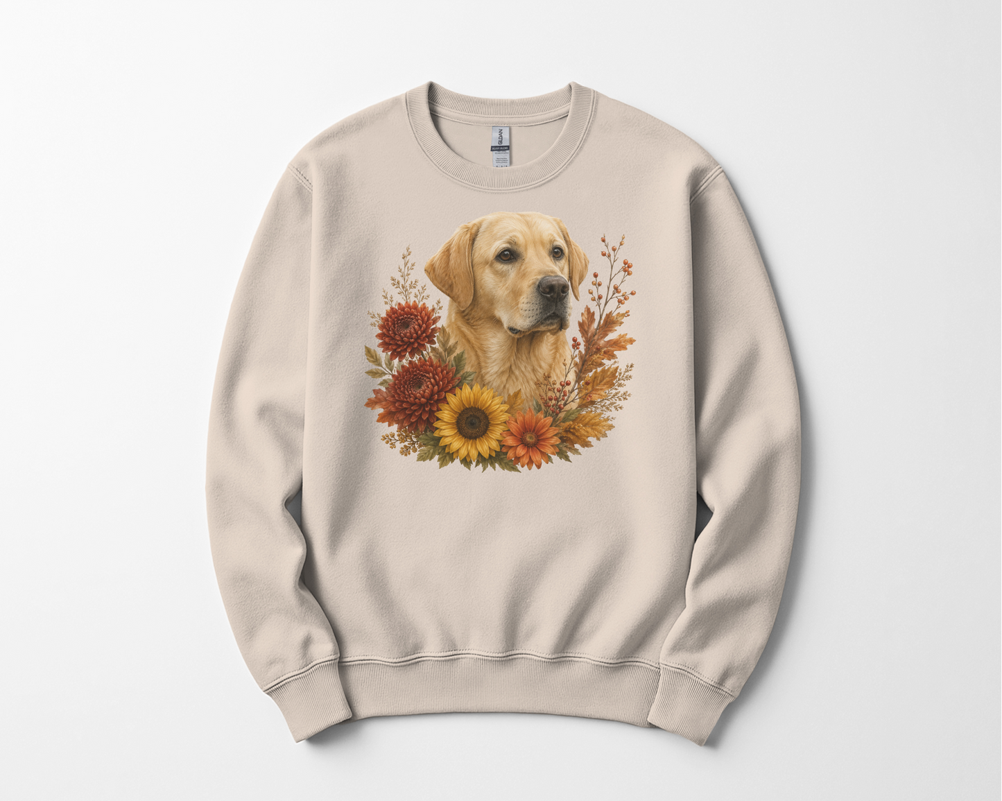 Yellow Labrador Autumn Floral Sweatshirt