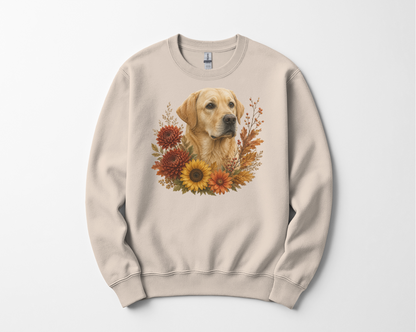 Yellow Labrador Autumn Floral Sweatshirt