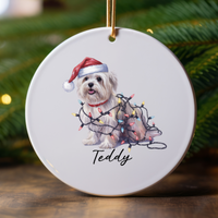 Load image into Gallery viewer, Maltese Christmas Ornament, Personalized Dog Keepsake
