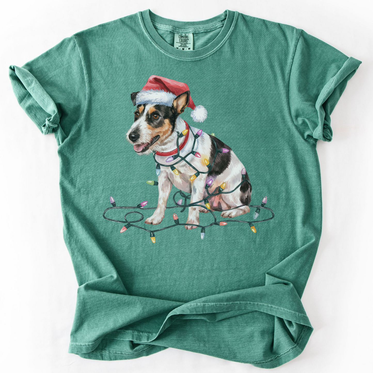 Christmas Rat Terrier Shirt, Christmas Lights Dog Tee, Christmas Dog Tee, Rat Terrier Mom Tshirt, Gift for Dog Lover, Rat Terrier