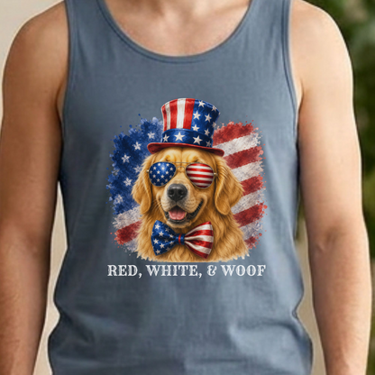 Patriotic Golden Retriever Tank Top