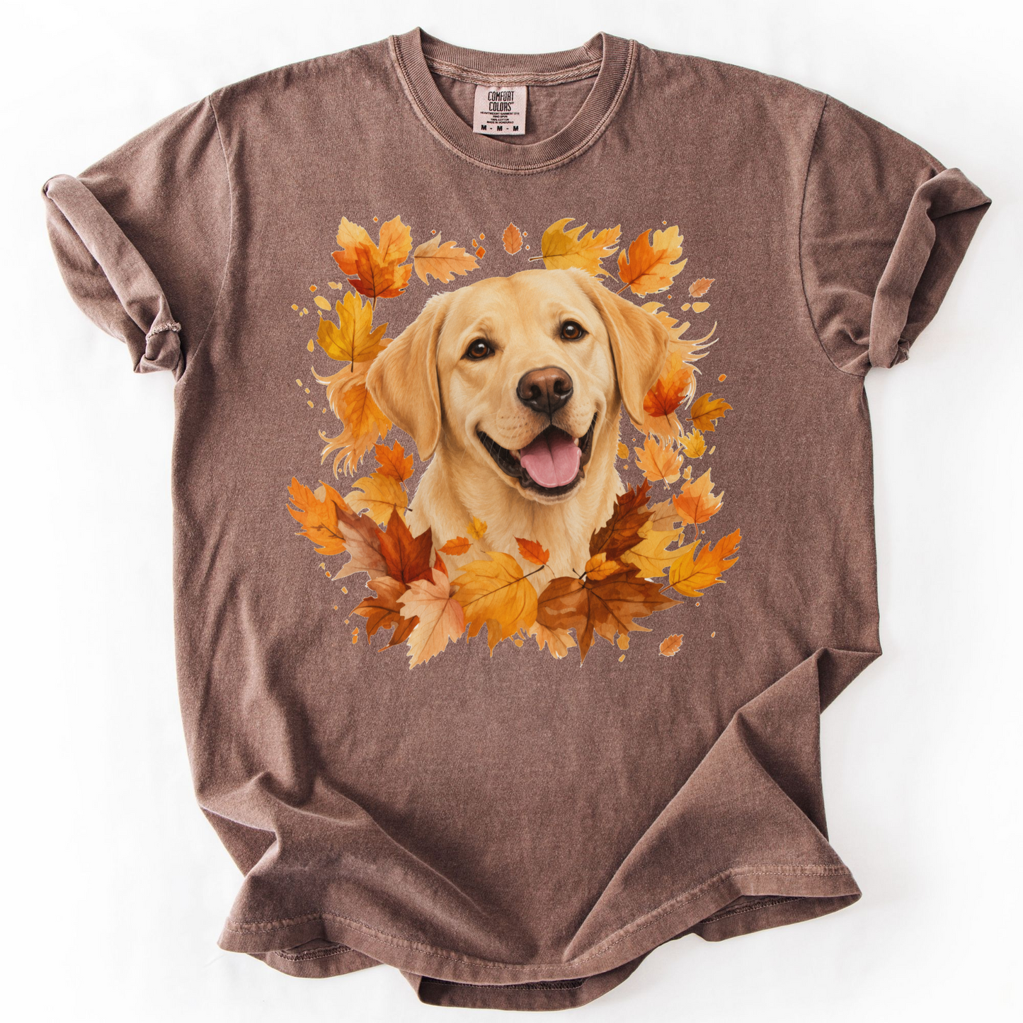Yellow Lab Fall Shirt, Autumn Dog Mom Comfort Colors Tee