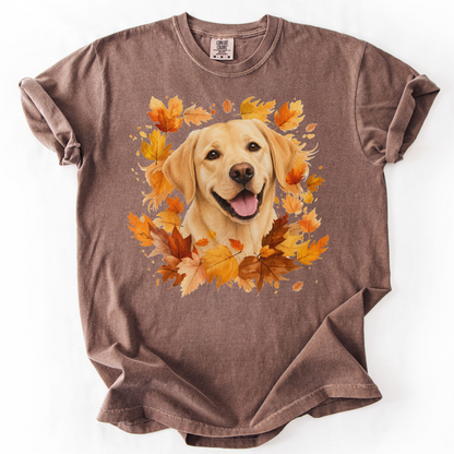 Yellow Lab Fall Shirt, Autumn Dog Mom Comfort Colors Tee