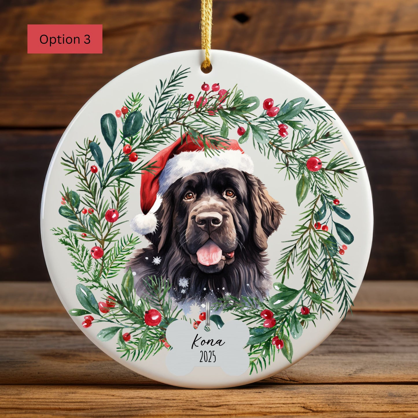 Personalized Newfoundland Christmas Ornament