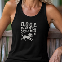Load image into Gallery viewer, D.O.G.E. Funny Dog Shirt, Make Fetch Happen Again Tee for Patriotic Pet Lovers, Dog Moms &amp; Dads, and Pup Enthusiasts

