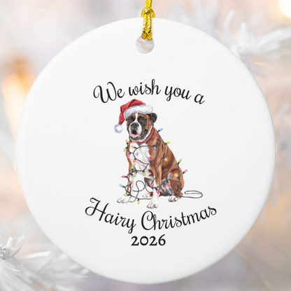 Christmas Boxer Ornament, Boxer Mom, Christmas Lights Dog Keepsake, Christmas Dog, Gift For Dog Lover, Boxer