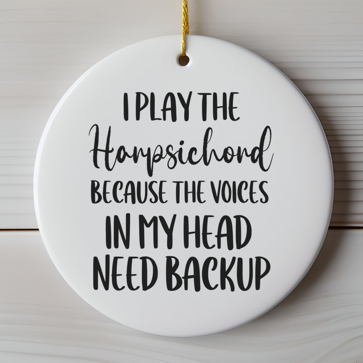 Harpsichord Ornament, Ceramic Musician Gift