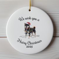Load image into Gallery viewer, Christmas Black Shiba Inu Ornament, Christmas Lights Dog Keepsake
