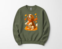 Load image into Gallery viewer, Cavalier King Charles Autumn Shirt, Cozy Spaniel Sweatshirt, Fall Dog Lover Apparel, Cavalier Leaves Gift, Cute Dog Clothing
