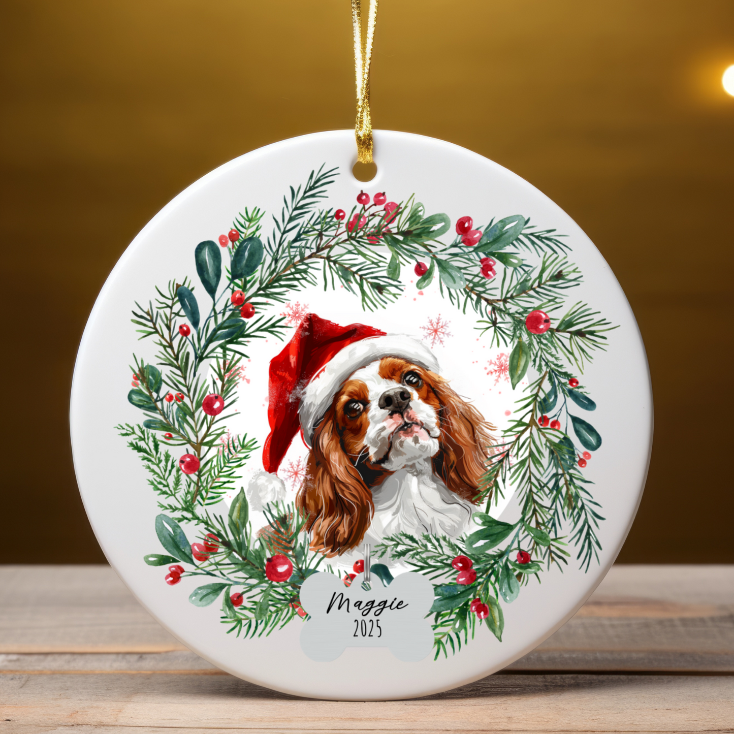 Personalized Cavalier King Charles Spaniel Christmas Ornament