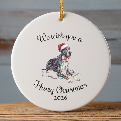 Christmas Great Dane Ornament, Christmas Lights Dog Keepsake