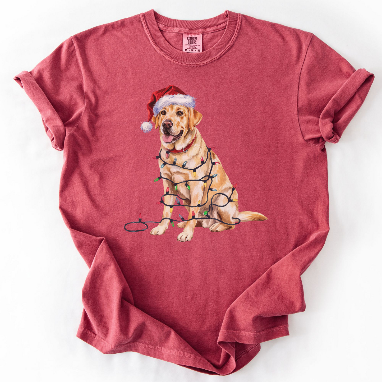 Christmas Yellow Labrador Shirt, Christmas Lights Dog Tee, Christmas Dog Tee, Lab Mom Tshirt, Gift for Dog Lover, Yellow Lab
