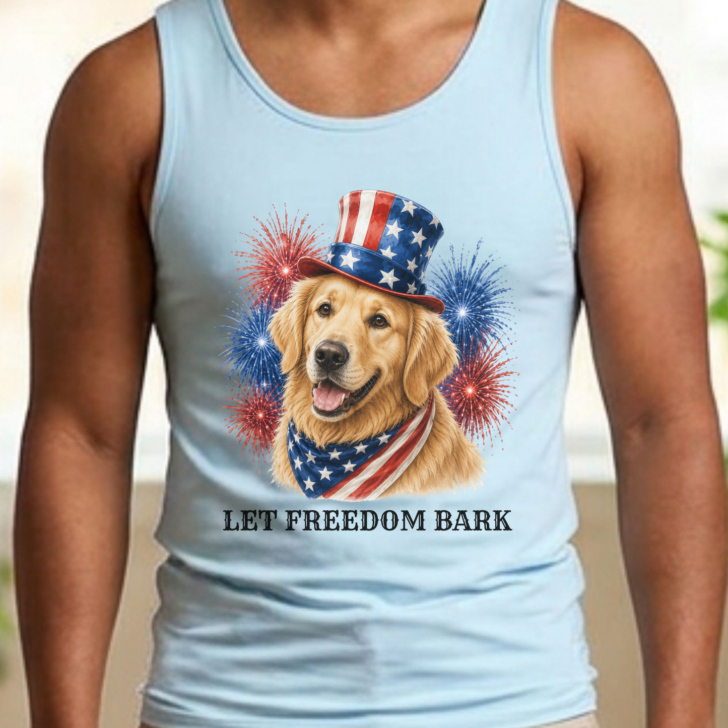 Patriotic Golden Retriever Tank Top