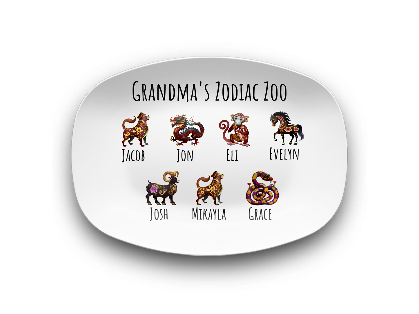 Personalized Grandmas Zodiac Zoo Plate
