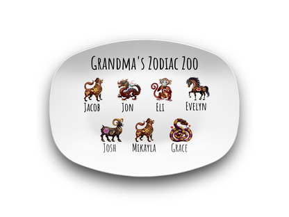 Personalized Grandmas Zodiac Zoo Plate