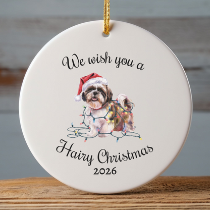 Christmas Shih Tzu Ornament, Christmas Lights Dog Keepsake