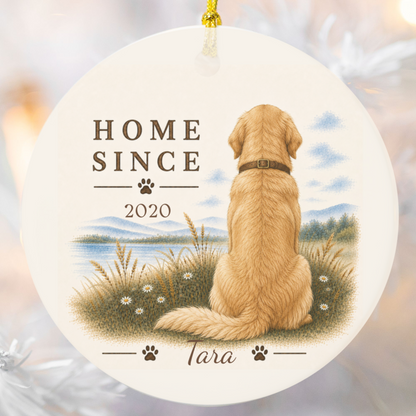Personalized Golden Retriever Ornament, Double Sided Gotcha Day Gift, Custom Dog Keepsake