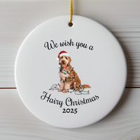 Load image into Gallery viewer, Christmas Goldendoodle Ornament, Christmas Lights Dog Keepsake
