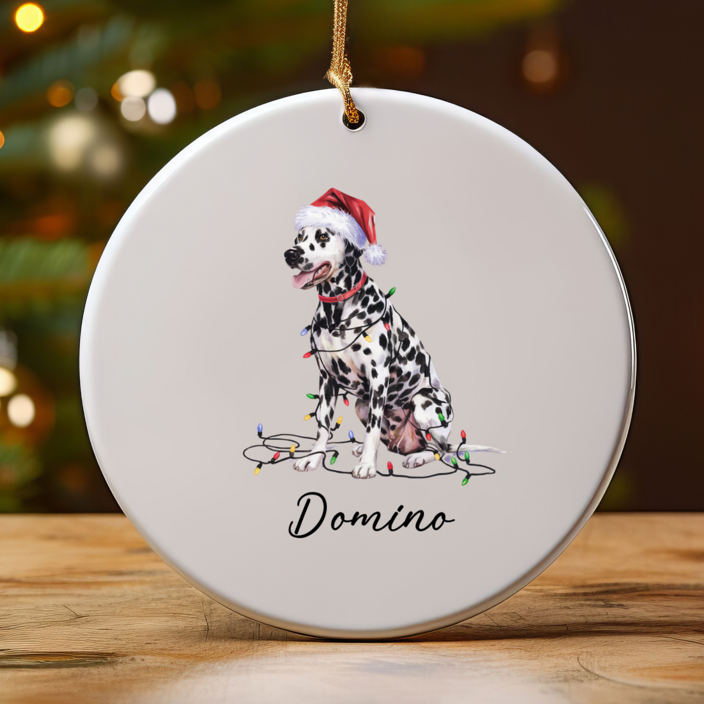 Dalmatian Christmas Ornament, Personalized Dog Ornament