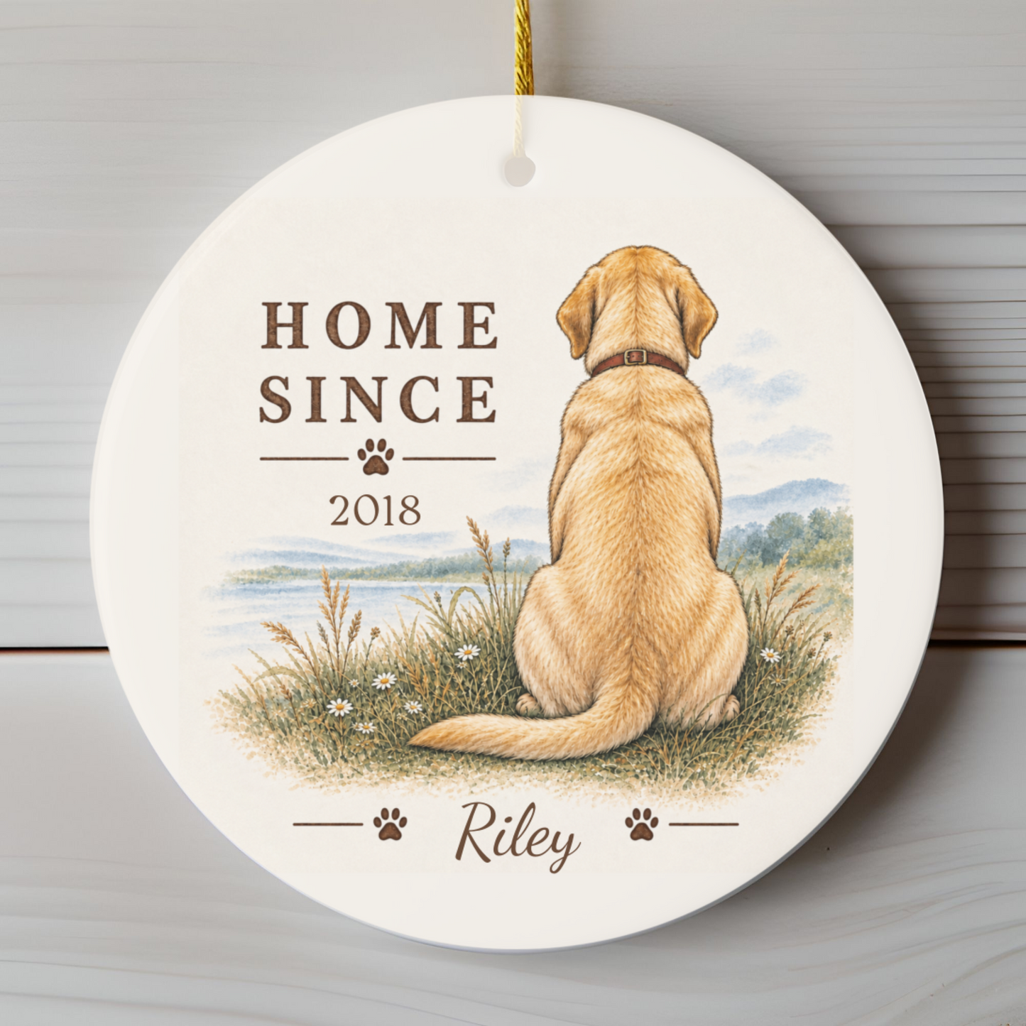 Personalized Dog Ornament, Double Sided Gotcha Day Gift, Custom Pet Adoption Keepsake