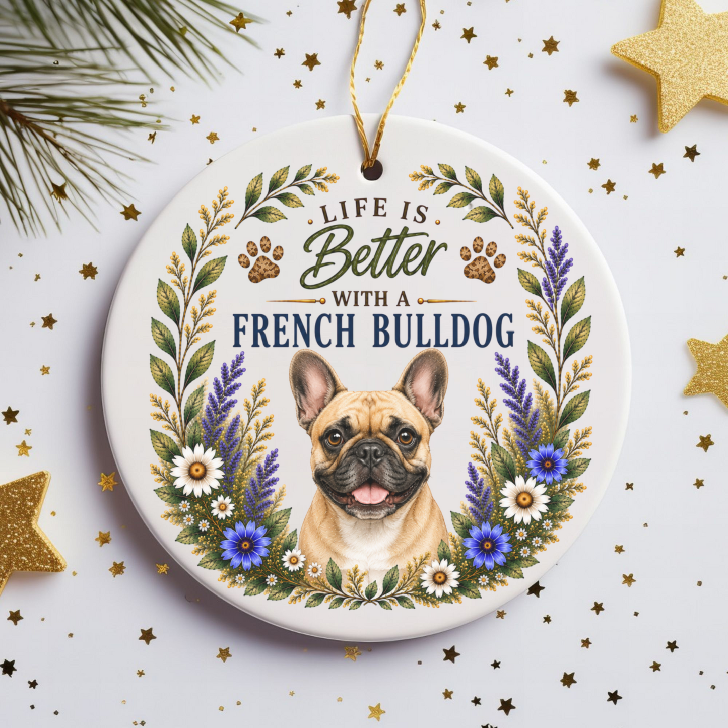 French Bulldog Ornament - Liife Is Better