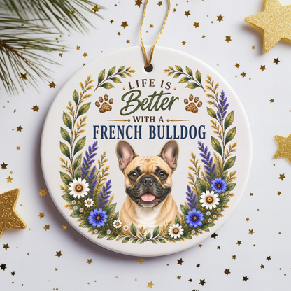 French Bulldog Ornament - Liife Is Better