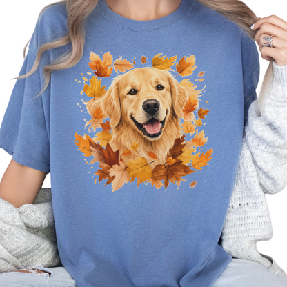 Golden Retriever Fall Shirt | Autumn Dog Mom Comfort Colors Tee