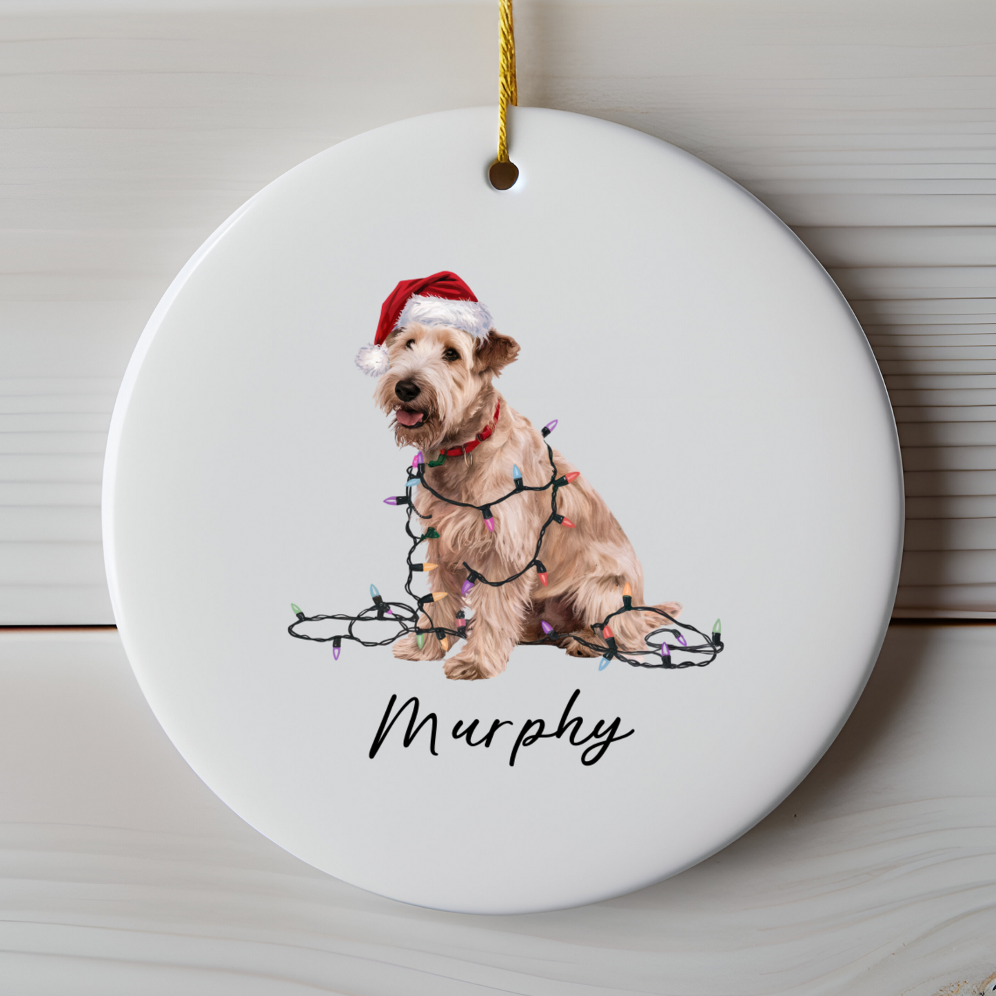 Soft Coated Wheaten Terrier Ornament, Personalized Christmas Decor