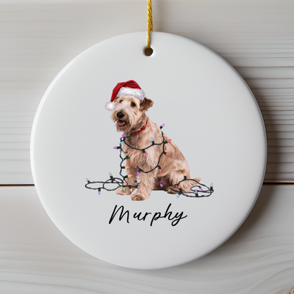 Soft Coated Wheaten Terrier Ornament, Personalized Christmas Decor
