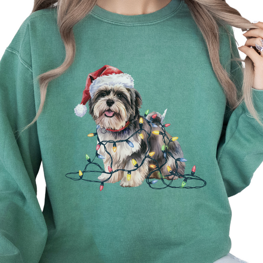 Lhasa Apso Christmas Lights Sweatshirt
