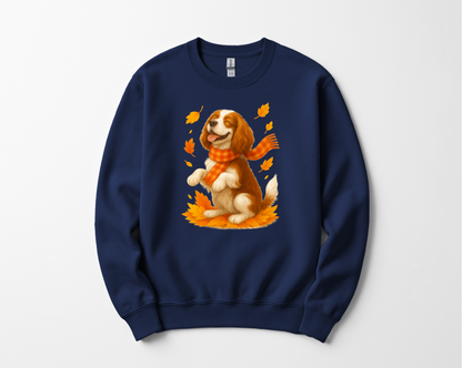 Cavalier King Charles Autumn Shirt, Cozy Spaniel Sweatshirt, Fall Dog Lover Apparel, Cavalier Leaves Gift, Cute Dog Clothing