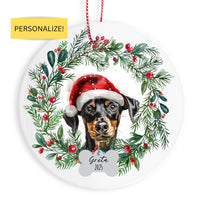Load image into Gallery viewer, Personalized German Pinscher Ornament, Custom Dog Christmas Ornament, Customized Pet Name Ornament, Pet Memorial, Custom Dog Keepsake
