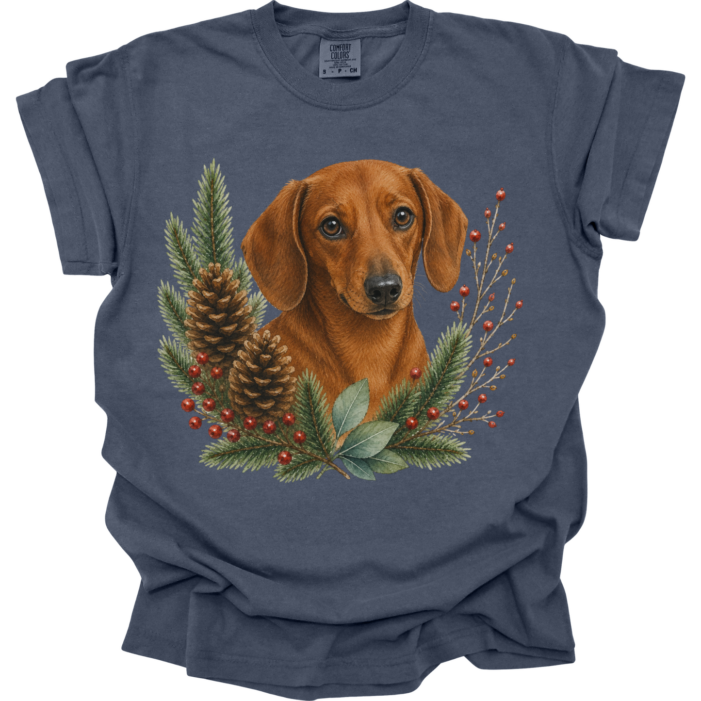Red Dachshund Christmas Shirt, Dachshund Dog Mom Tee, Wiener Dog Lover Christmas Gift