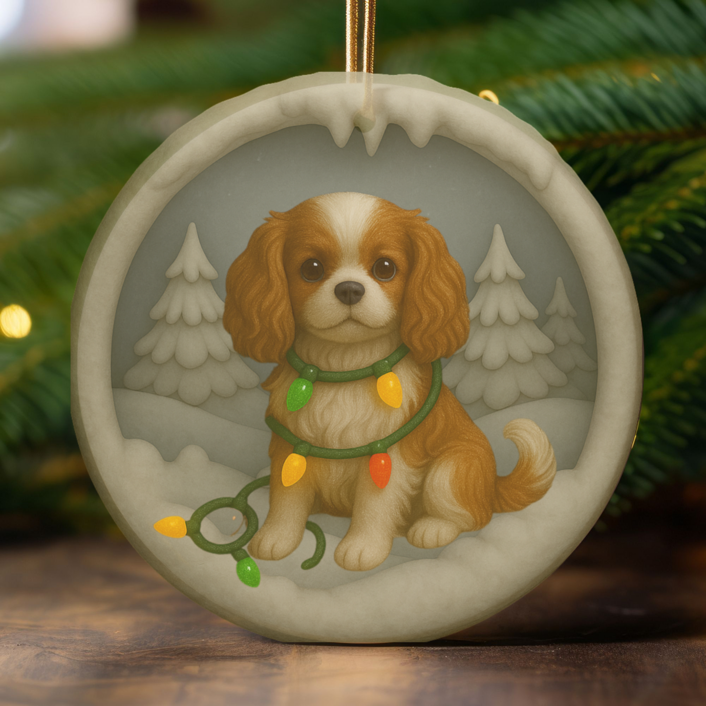 Personalized Blenheim Cavalier King Charles Christmas Ornament