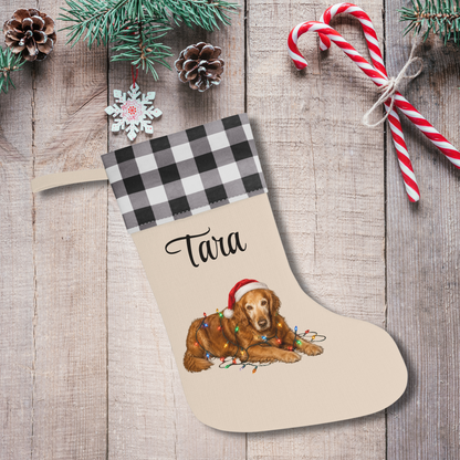 Personalized Dog Photo Christmas Stocking Custom Pet Name Holiday Decor