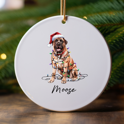 Mastiff Christmas Ornament, Personalized Dog Keepsake