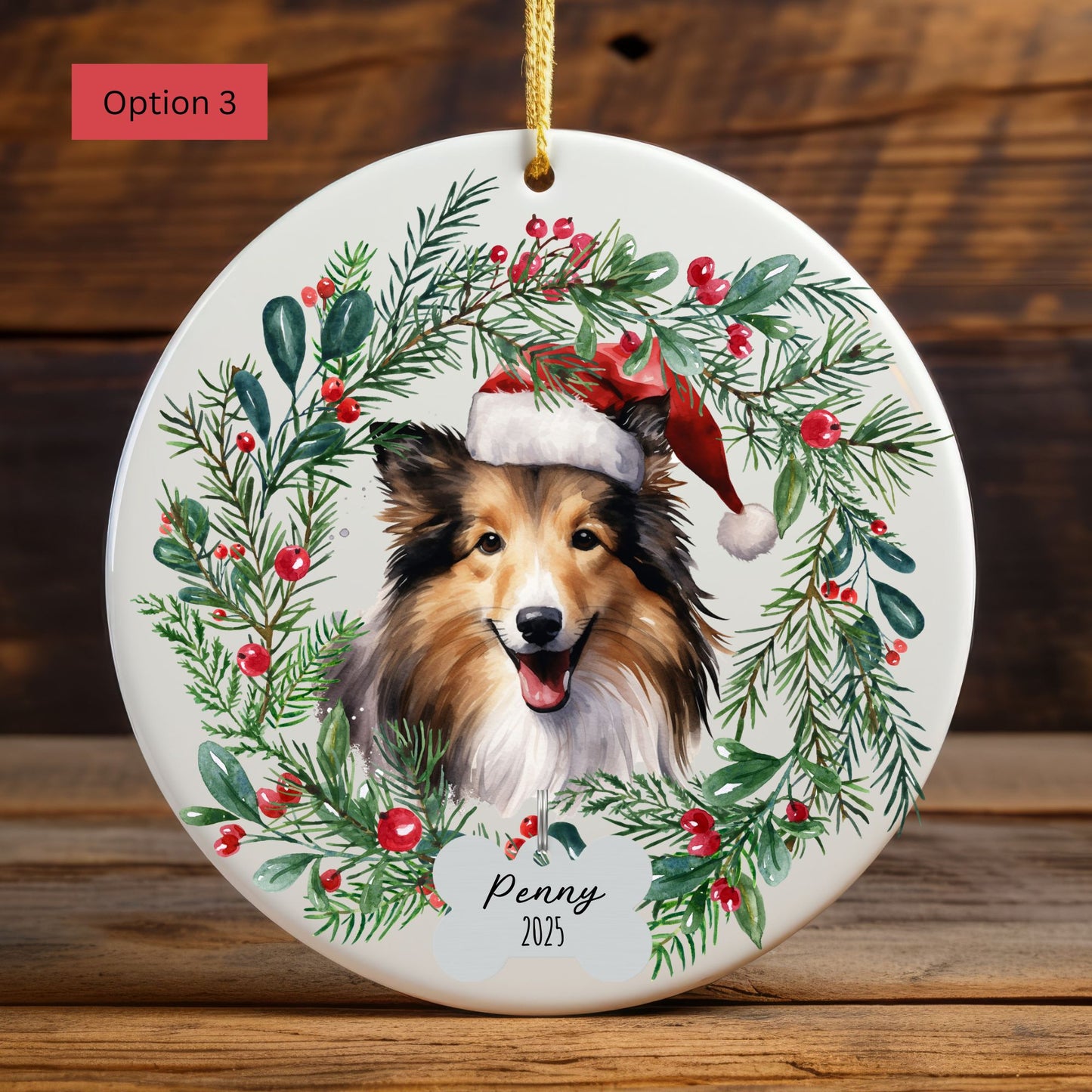 Personalized Sheltie Christmas Ornament