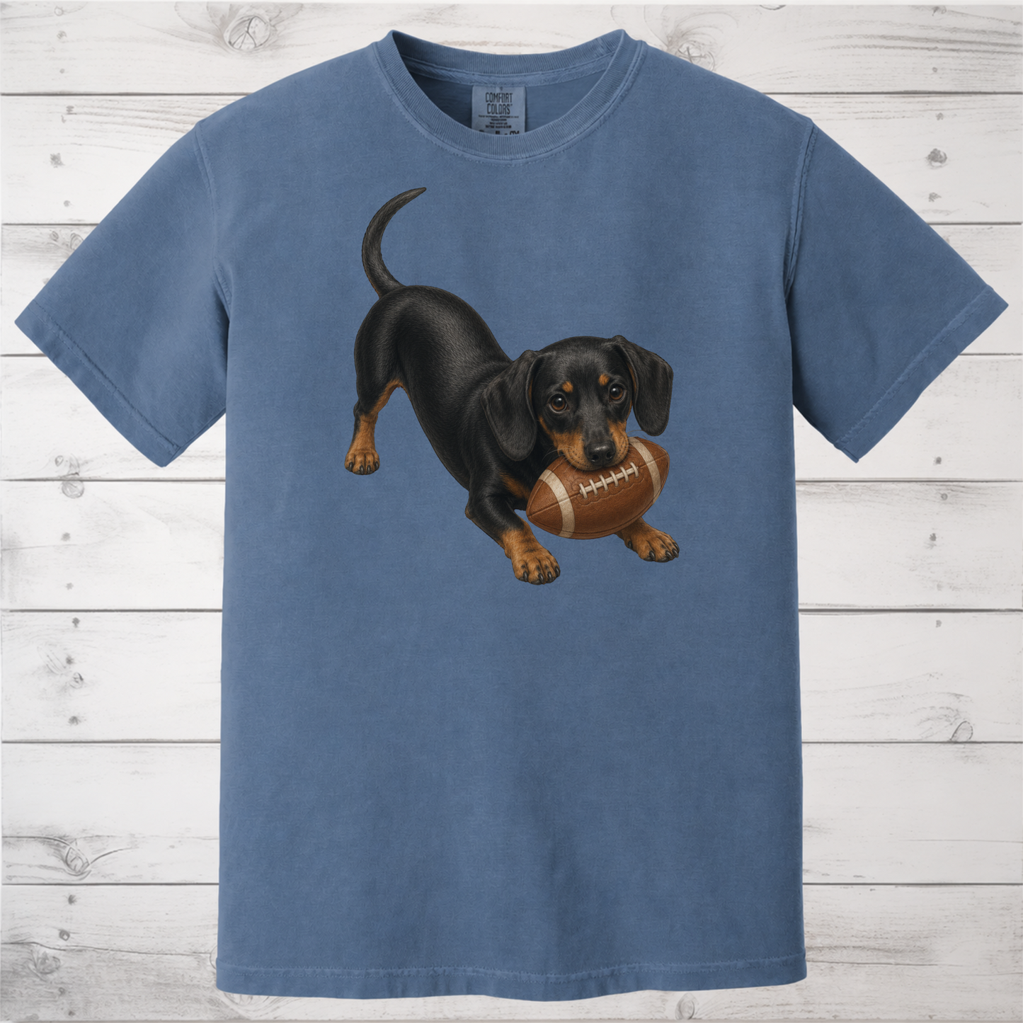 Black Tan Dachshund Football Shirt