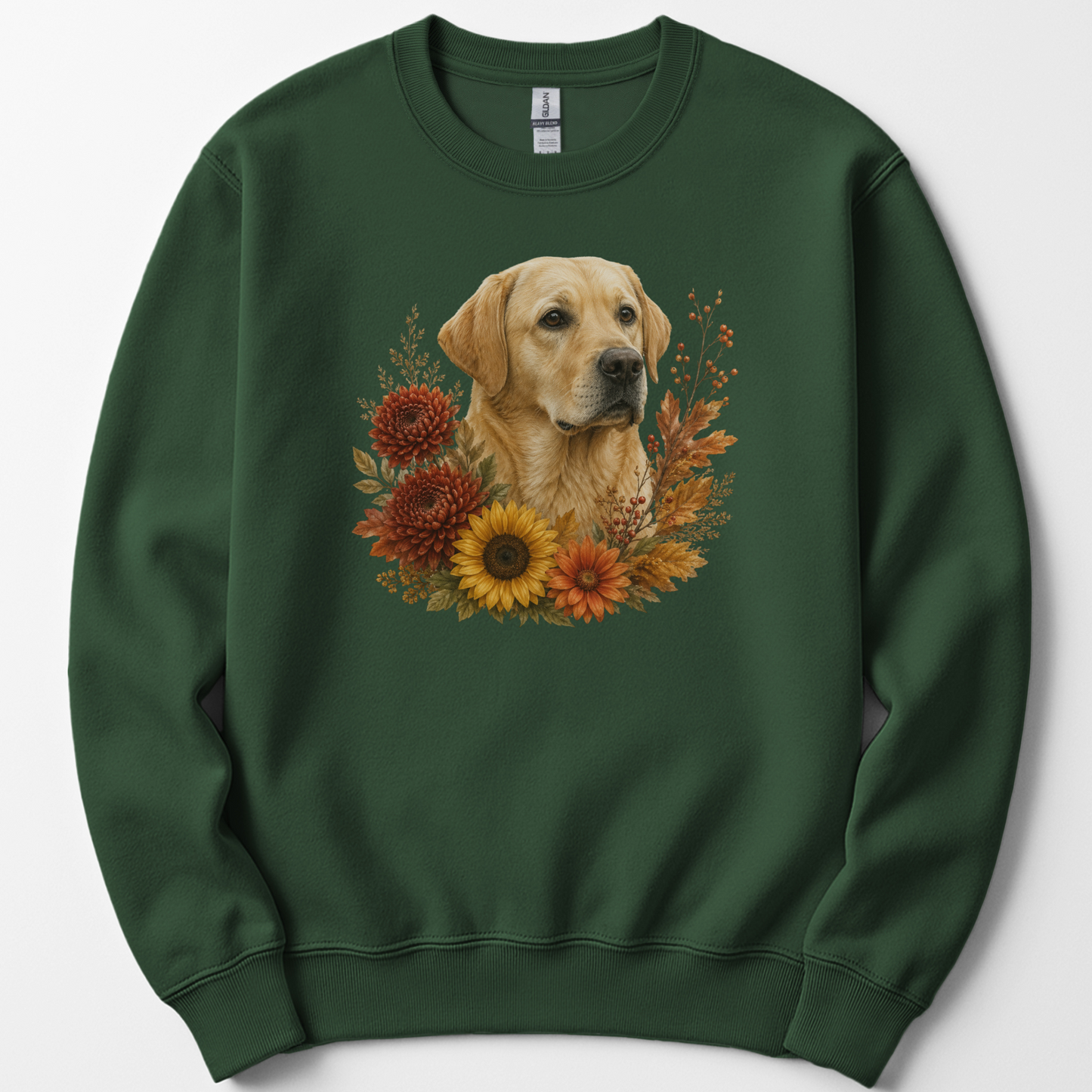 Yellow Labrador Autumn Floral Sweatshirt