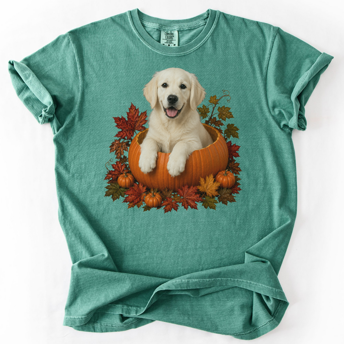 English Cream Golden Retriever Pumpkin Shirt Fall Dog Lover Comfort Colors Tee Gift Apparel