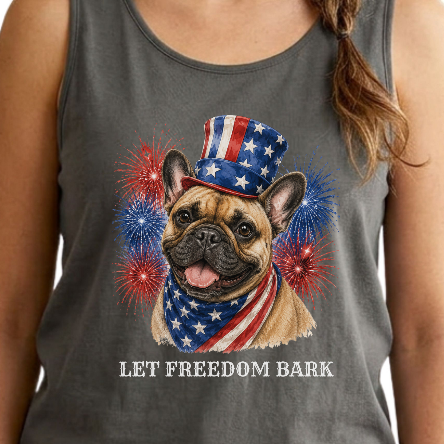 Patriotic French Bulldog Tank Top