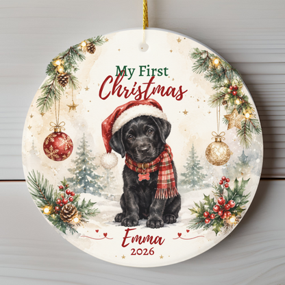Personalized Puppy First Christmas Ornament, Custom Dog Keepsake Gift