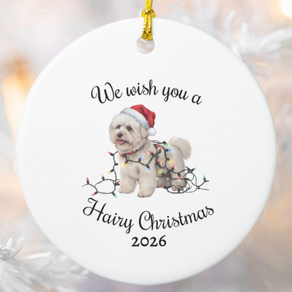 Bichon Frise Christmas Ornament, Personalized Ceramic Keepsake, Gift for Dog Lovers, Cute Bichon Dog Decor, Holiday Tree Decoration