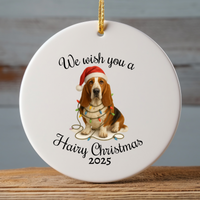 Load image into Gallery viewer, Christmas Basset Hound Ornament, Christmas Dog Keepsake
