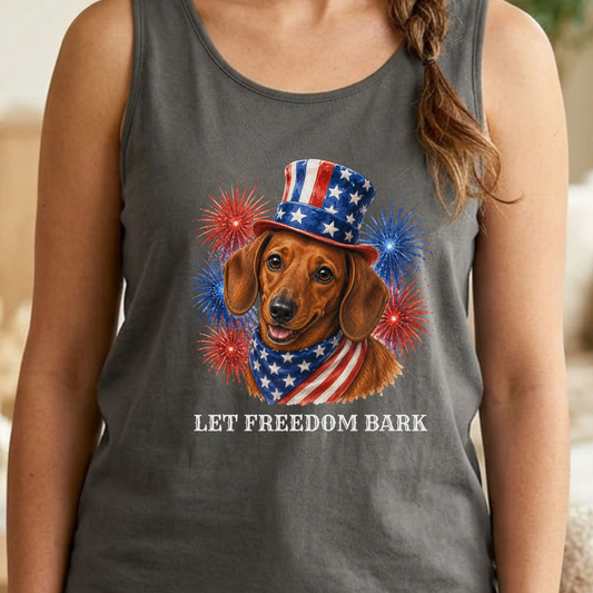 Patriotic Red Dachshund Tank Top