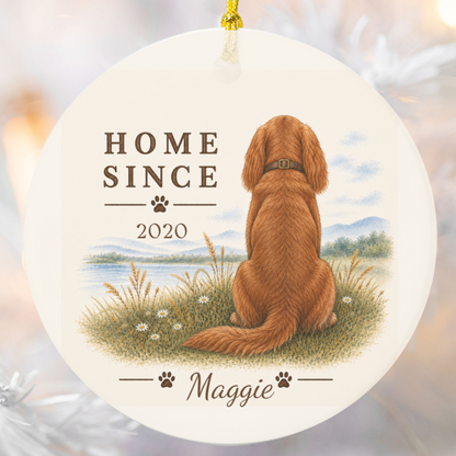 Personalized Ruby Cavalier Ornament, Double Sided Gotcha Day Gift, Custom Dog Keepsake
