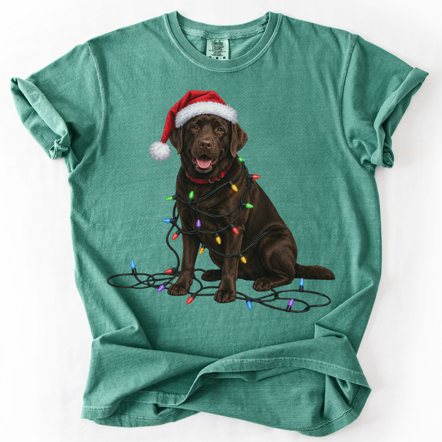 Chocolate Labrador Christmas Lights Shirt