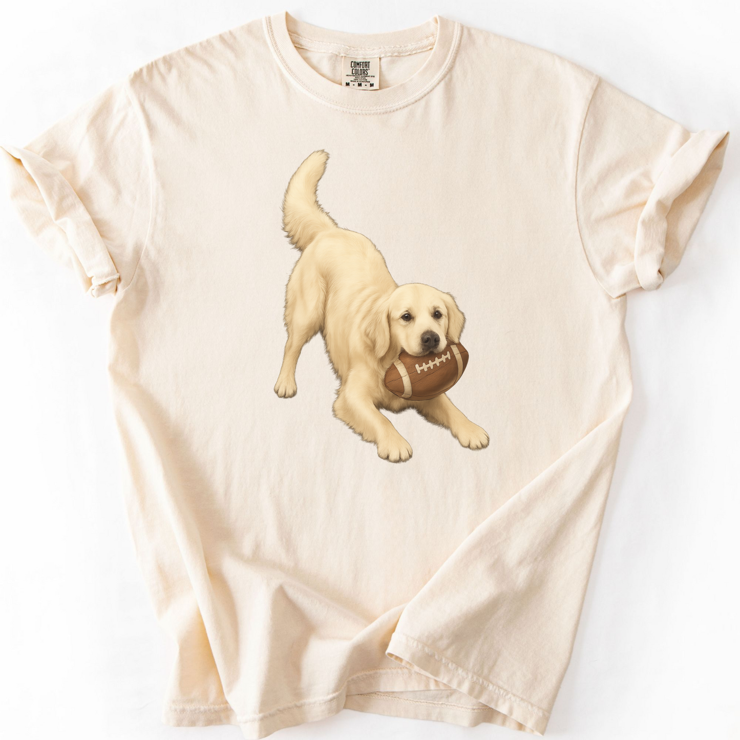 English Cream Golden Retriever Football Shirt