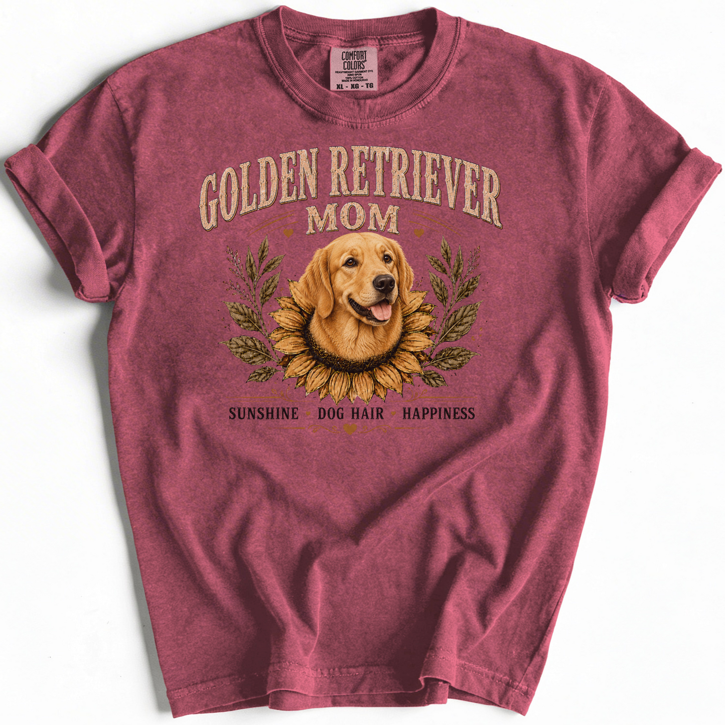 Golden Retriever Mom Shirt, Sunflower Golden Retriever Tee, Vintage Dog Lover Gift