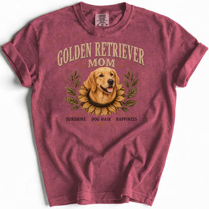 Golden Retriever Mom Shirt, Sunflower Golden Retriever Tee, Vintage Dog Lover Gift